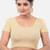 Gold spandex short sleeves stretchable readymade saree blouse
