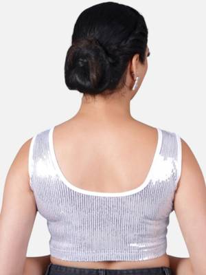 Sequence embellished stretchable round neck blouse 2