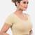 Gold spandex short sleeves stretchable readymade saree blouse