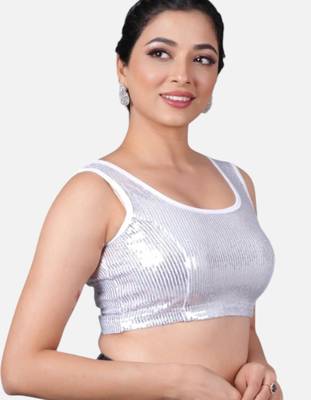 Sequence embellished stretchable round neck blouse 4