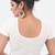 Off white spandex short sleeves stretchable readymade saree blouse