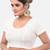 Off white spandex short sleeves stretchable readymade saree blouse