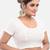 Off white spandex short sleeves stretchable readymade saree blouse