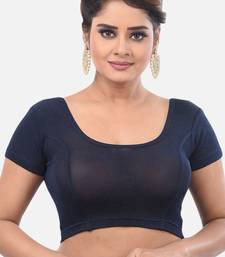 Navy spandex short sleeves stretchable readymade saree blouse