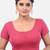 Pink spandex short sleeves stretchable readymade saree blouse