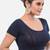 Navy spandex short sleeves stretchable readymade saree blouse