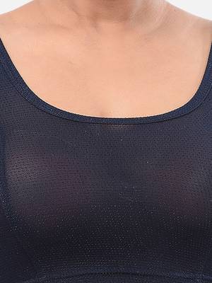 Navy spandex short sleeves stretchable readymade saree blouse 5
