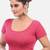 Pink spandex short sleeves stretchable readymade saree blouse