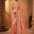 Pure Soft Fandy Satin SEQUENCE Work Women's Orange Color Saree With Blouse Set