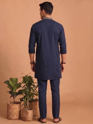  lachka fabric embroidery work kurta set for men 5