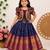 Jacquard fabric with weaving zari border kids gown with koti