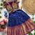 Jacquard fabric with weaving zari border kids gown with koti