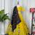 Women's Mustard Yellow Navratri Lehenga Choli with Black  Dupatta- Full stitched free size