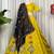 Women's Mustard Yellow Navratri Lehenga Choli with Black  Dupatta- Full stitched free size