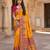 Yellow  pashmina paithani silk saree with beautifully multicolor border and pallu