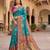 Sky blue pashmina paithani silk saree with beautifully multicolor border and pallu