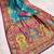 Sky blue pashmina paithani silk saree with beautifully multicolor border and pallu