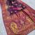 Wine pashmina paithani silk saree with beautifully multicolor border and pallu
