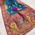 Teal pashmina paithani silk saree with beautifully multicolor border and pallu