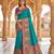 Sky blue pashmina paithani silk saree with beautifully multicolor border and pallu