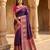 Wine pashmina paithani silk saree with beautifully multicolor border and pallu