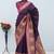 Wine pashmina paithani silk saree with beautifully multicolor border and pallu