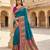 Teal pashmina paithani silk saree with beautifully multicolor border and pallu