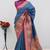 Teal pashmina paithani silk saree with beautifully multicolor border and pallu