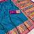 Teal pashmina paithani silk saree with beautifully multicolor border and pallu