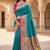 Sky blue pashmina paithani silk saree with beautifully multicolor border and pallu