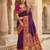 Wine pashmina paithani silk saree with beautifully multicolor border and pallu