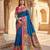 Teal pashmina paithani silk saree with beautifully multicolor border and pallu