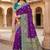 Purple pashmina paithani silk saree with beautifully multicolor border and pallu