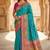 Sky blue pashmina paithani silk saree with beautifully multicolor border and pallu