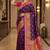 Wine pashmina paithani silk saree with beautifully multicolor border and pallu