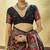 Black hand woven  munga cotton blend saree with blouse