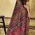 Black hand woven  munga cotton blend saree with blouse