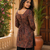 Brown colour elegant floral printed rayon kurti casual wear collection