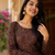 Brown colour elegant floral printed rayon kurti casual wear collection