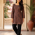 Brown colour elegant floral printed rayon kurti casual wear collection