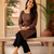Brown colour elegant floral printed rayon kurti casual wear collection