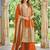 Orange embroidered chinon free size UPTO-42 stitched pakistani salwar suit