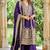 Purple embroidered chinon free size UPTO-42  stitched pakistani salwar suit