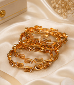 Gold Plated Elegant Leaf Designer Bangles