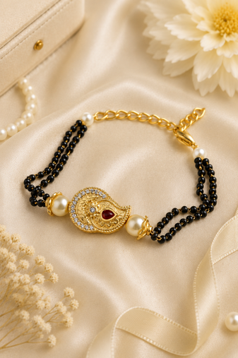 Paisley ruby elegance mangalsutra bracelet