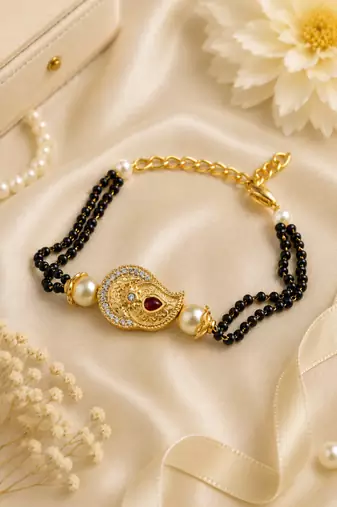 Paisley ruby elegance mangalsutra bracelet