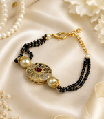 Floral ruby heritage mangalsutra bracelet