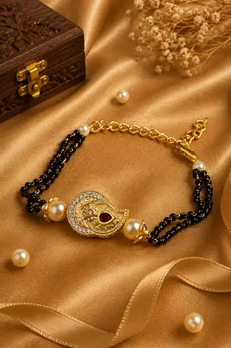 Paisley ruby elegance mangalsutra bracelet