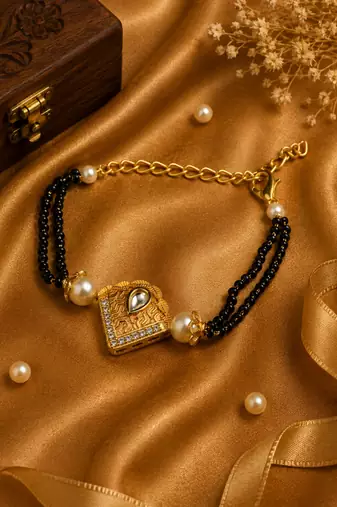 Temple kundan mangalsutra bracelet