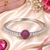 Rhodium finish crimson american diamond bracelet